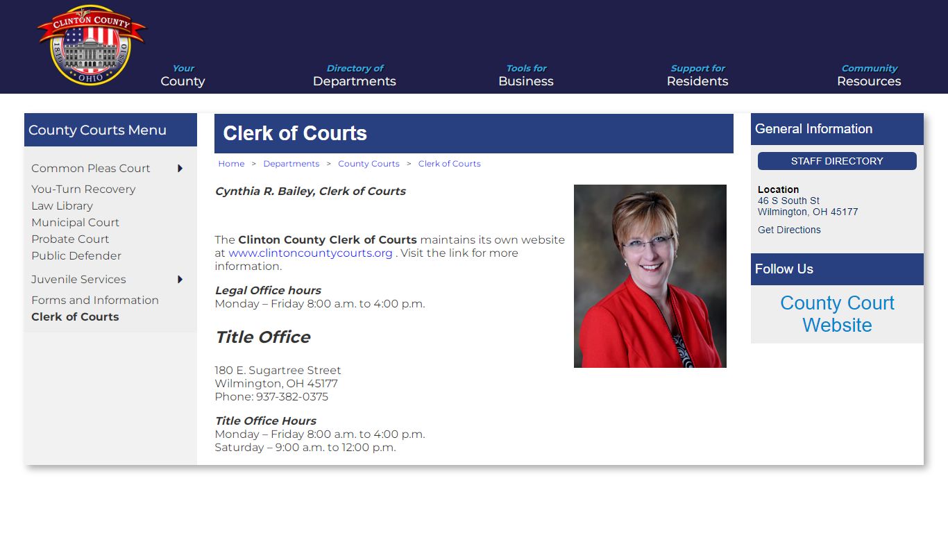 Official Website for Clinton County Ohio - Clerk of Courts