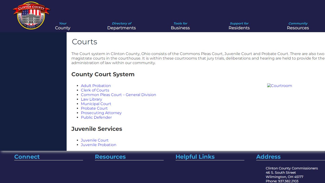 Official Website for Clinton County Ohio - Courts