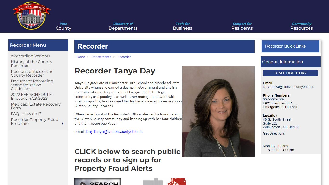 Official Website for Clinton County Ohio - Recorder